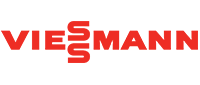 Logo rouge de la société Viessmann, spécialiste des chaudières, chauffe-eau à gaz et pompes à chaleur